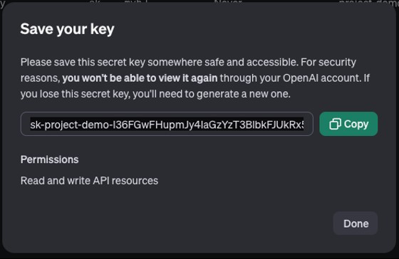 成功取得key畫面